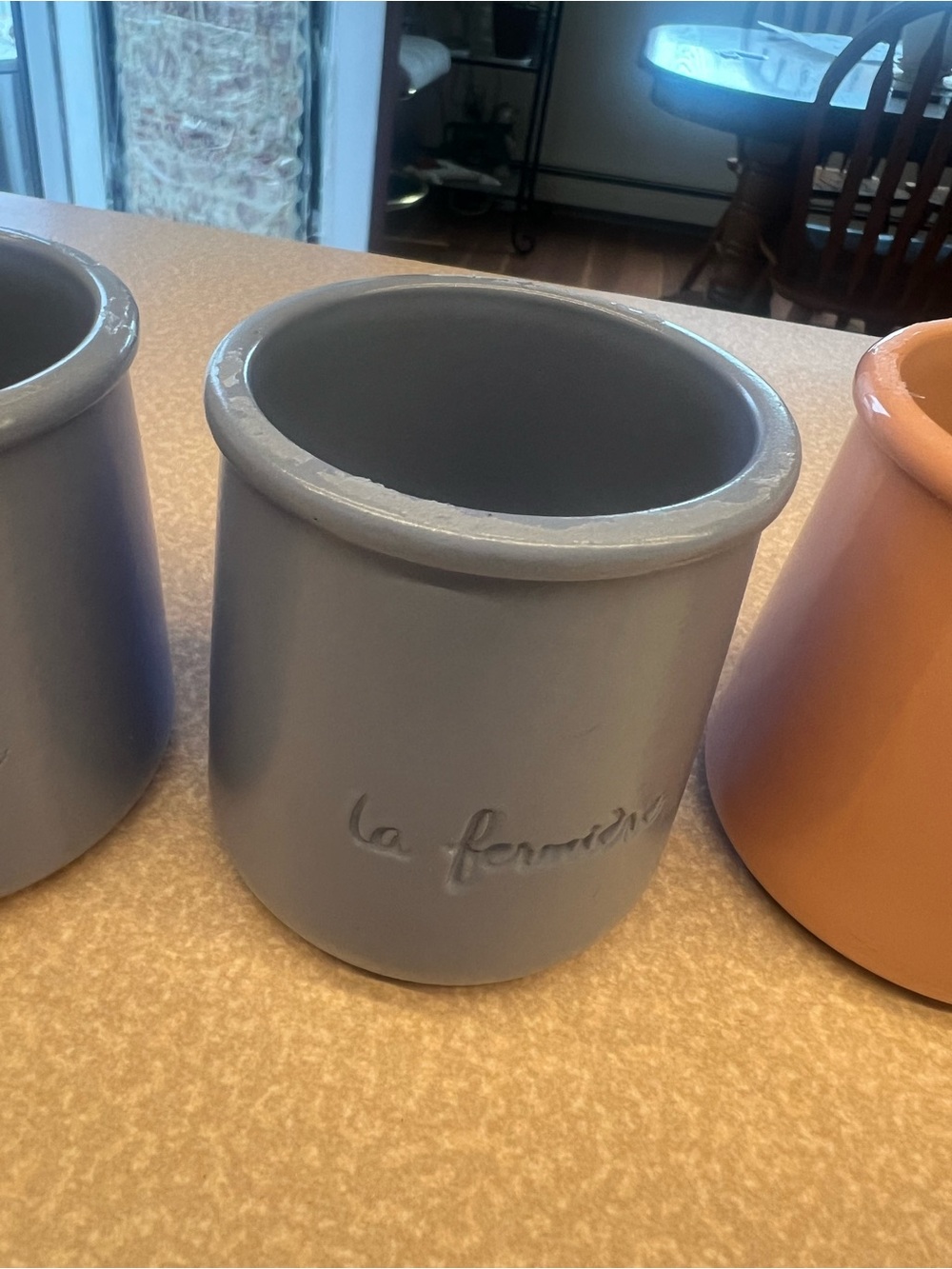 Ceramic Prep Jars Set - Gray and Orange - Picture 4 of 9